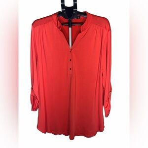 💥Cure. Chic Coral 3 Button-Up Blouse XXX-Large